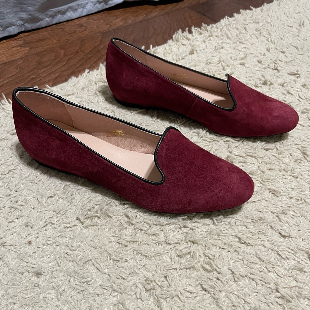 Patricia Green Burgundy Suede Flats